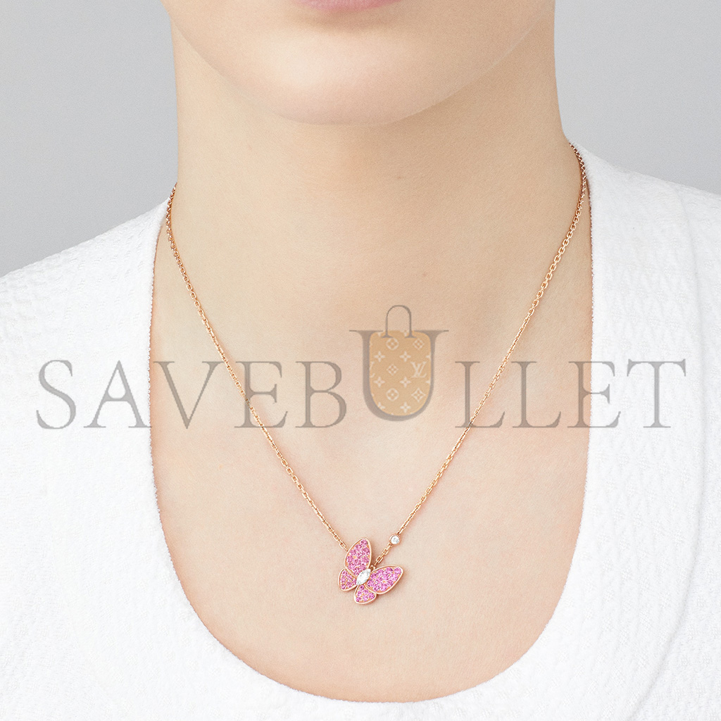 VAN CLEEF ARPELS TWO BUTTERFLY PENDANT VCARO3M200